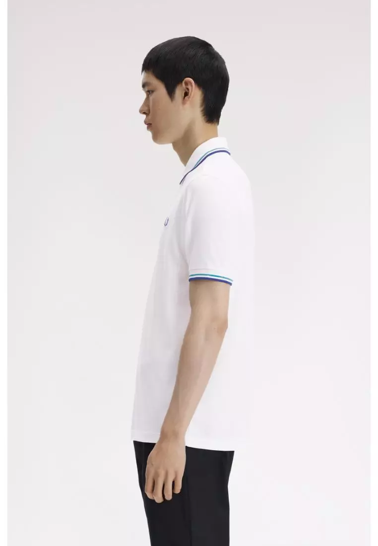 Fred Perry M3600 Twin Tipped Fred Perry Shirt (Snow White / Deep Mint / Soho Eclipse)