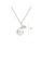 Glamorousky white 925 Sterling Silver Fashion Elegant Leaf Freshwater Pearl Pendant with Cubic Zirconia and Necklace 0021BACDEE3F2AGS_2
