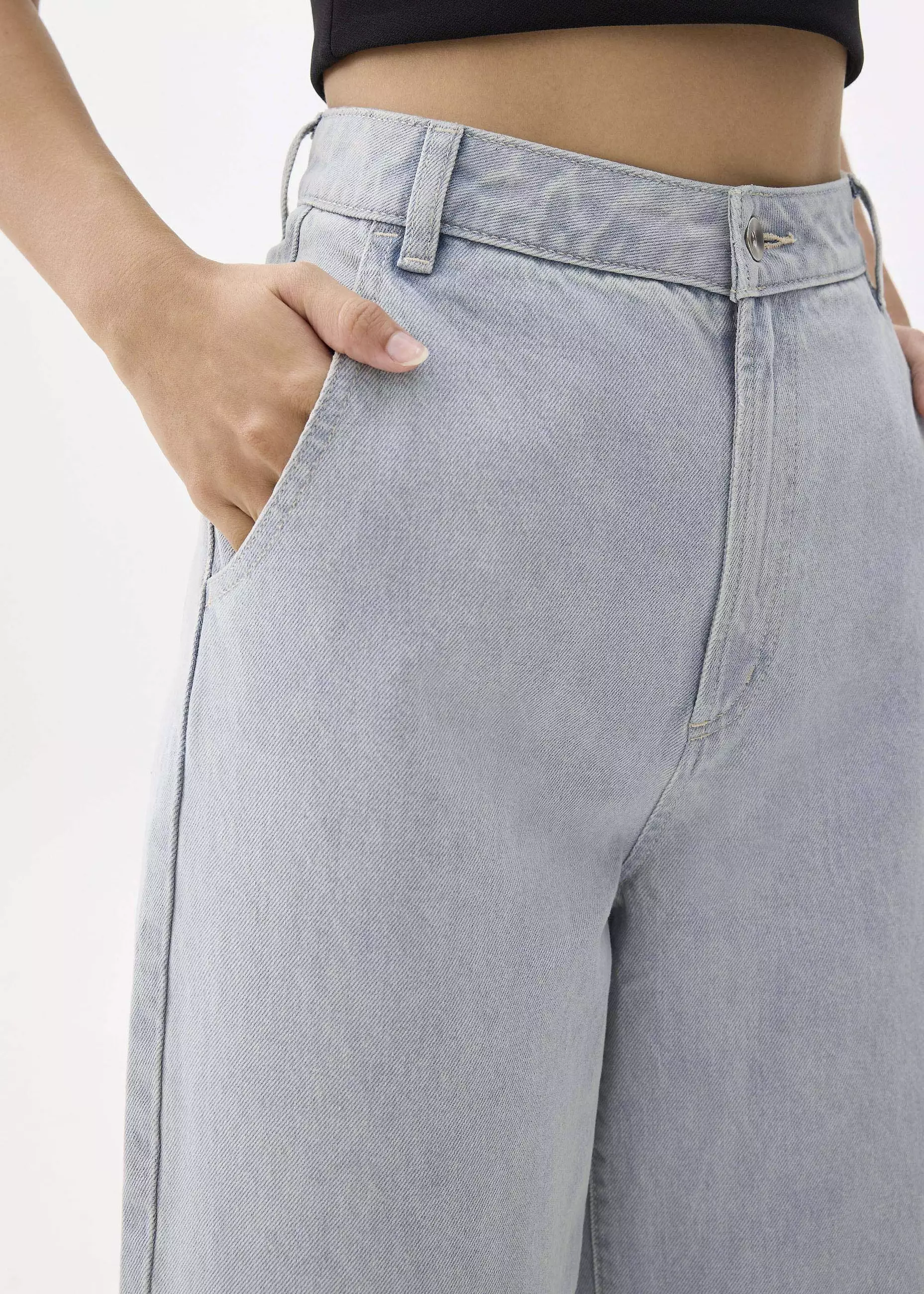 Celana Wanita - Denim High Rise Wide Leg Jeans