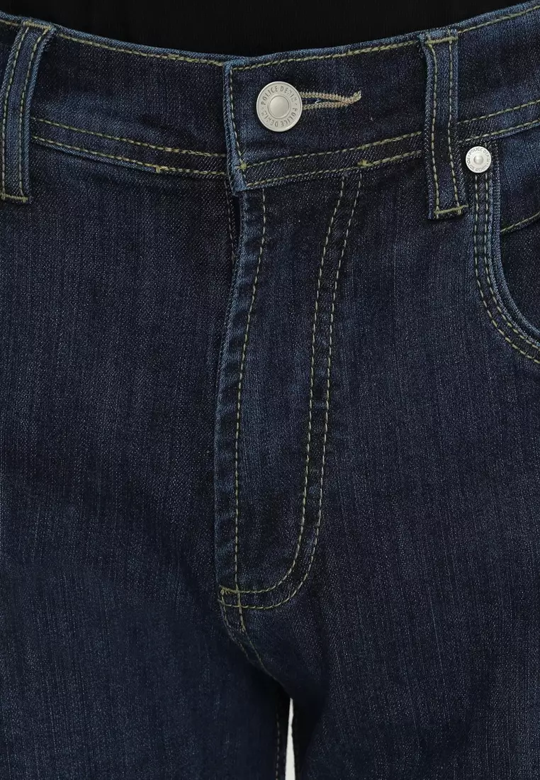 POLICE Celana Jeans Stretch Panjang V Pocket Xavier Dark Regular Fit Pria