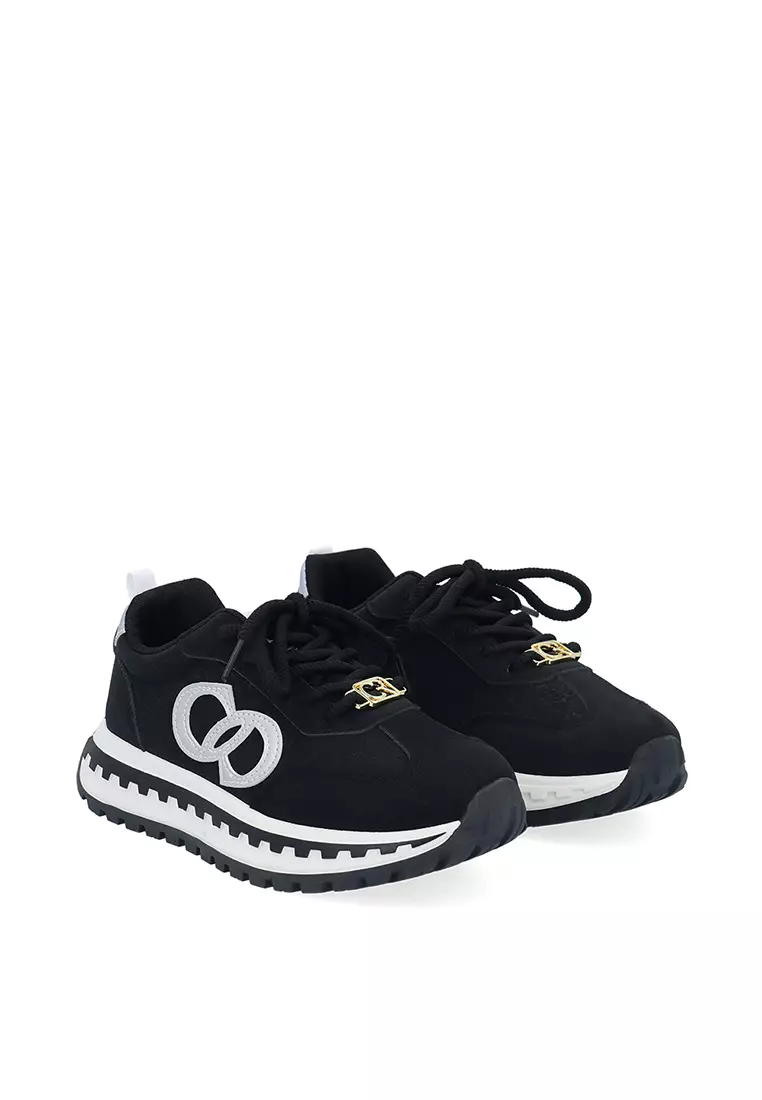 Black  Elena Academia Platform Sneakers