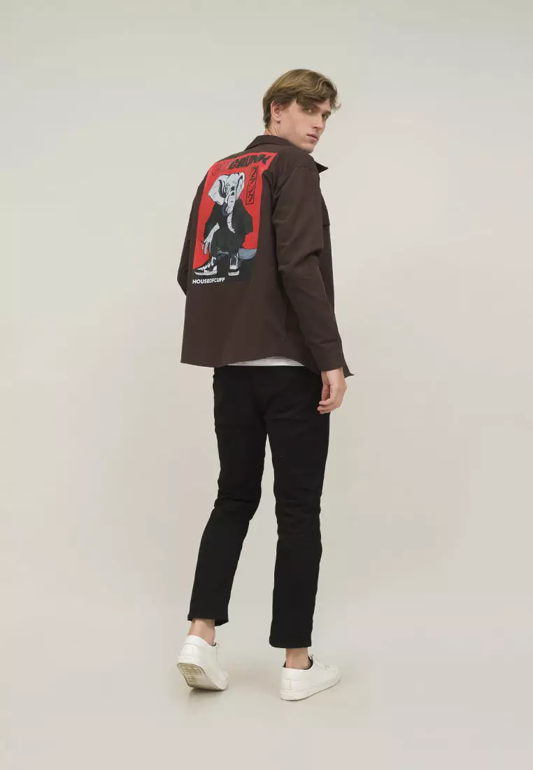 Jaket parka pria coklat kanvas trucker jacket CRUNK houseofcuff