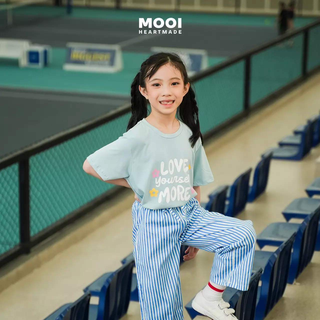 Mooi Kaos Anak Perempuan T-shirt Girls Graphic - Tea Green