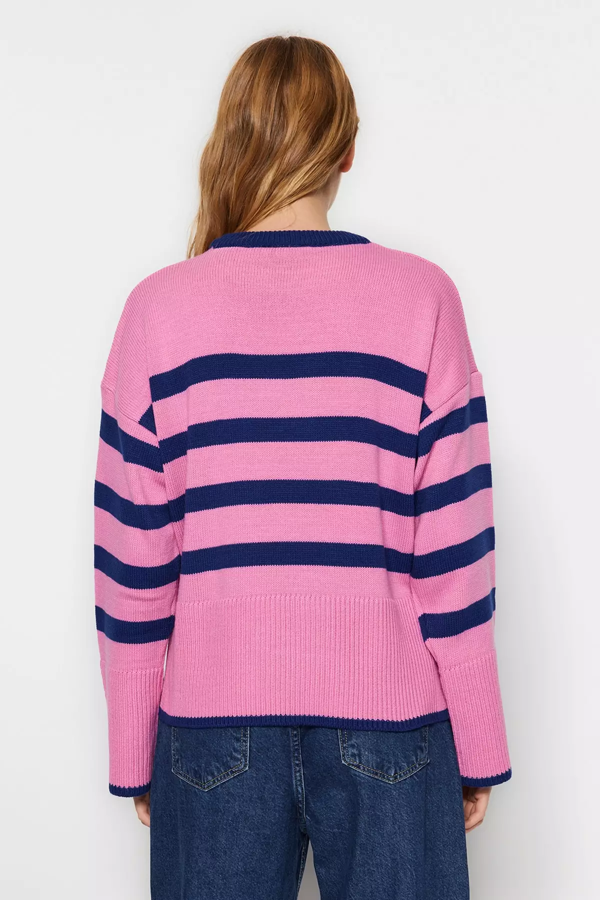 Purple on sale striped sweater