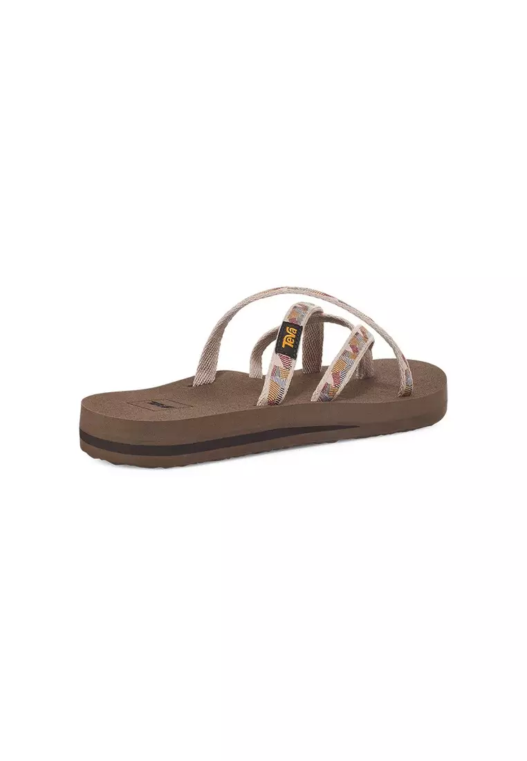Teva Womens Olowahu Waterfall Antique Gold flip flop sandals size 9