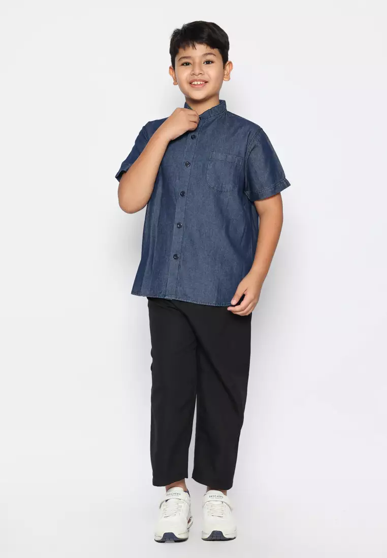 Kemeja Anak Laki Lengan pendek Chambray - GRATE