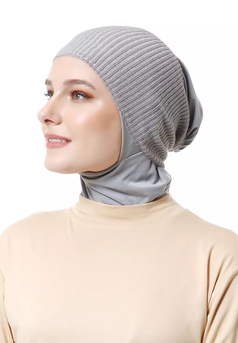 Irma Ciput Muslimah Wanita Motif Polos Simple Fashion Women - Grey