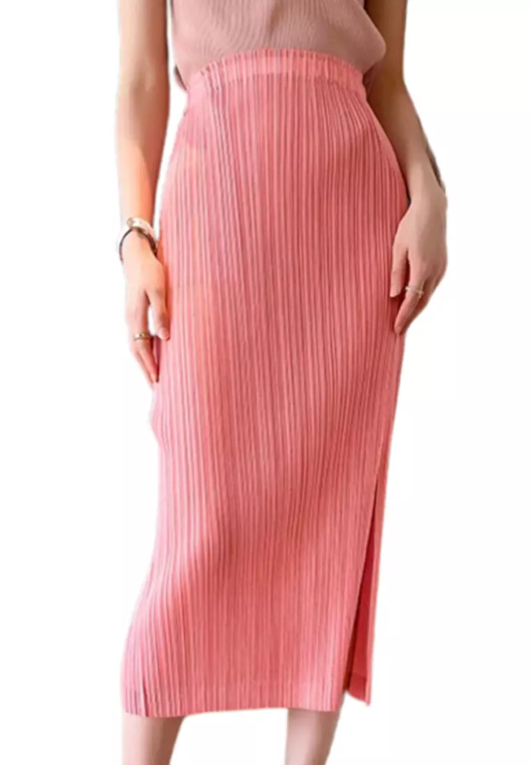 Twenty Eight Shoes Elegant Front Slit Pleated Skirt CZJ2285