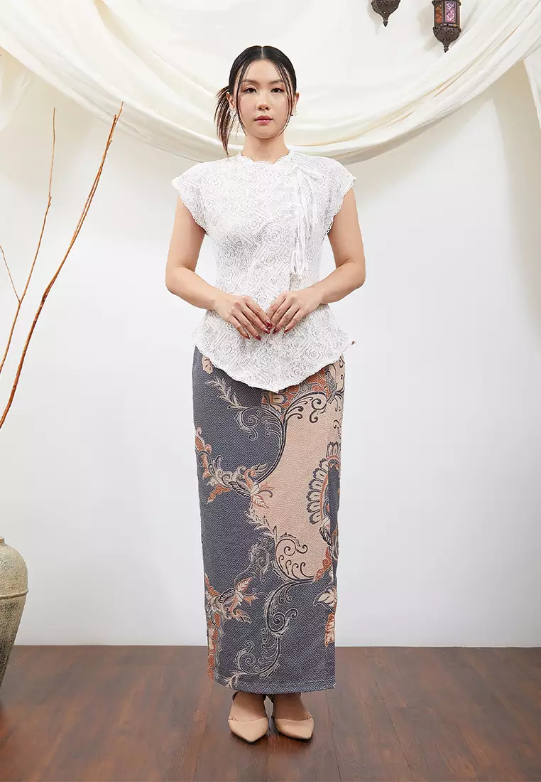 Enzy Batik Rok Batik Exclusive Marakata - Krem