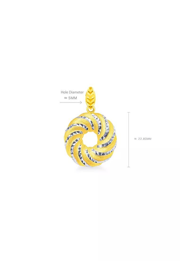 375/9K Gold Donut Pendant B102 (L Size)