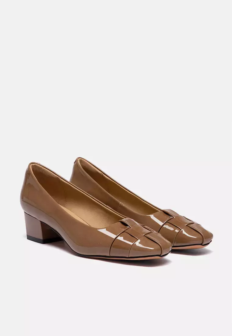 Xavielle Woven Patent Leather Heels