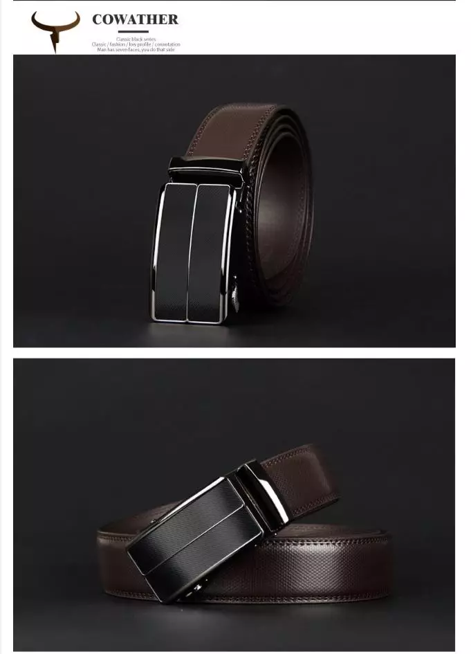 Cowather Ikat pinggang Pria Kulit Sapi Asli CZ070 - BROWN