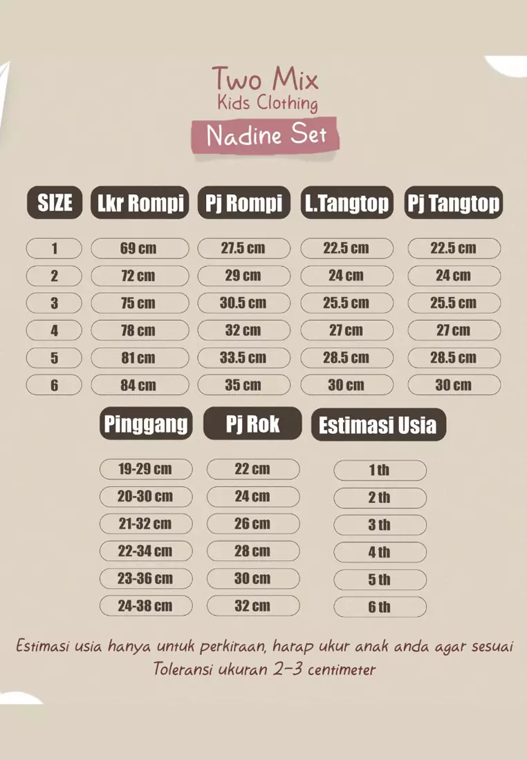 Two Mix - Nadine One Set Baju Setelan Anak Perempuan Lucu 1-6 Tahun 4386 Nude