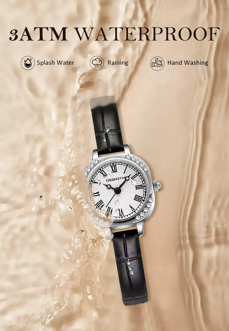 Jam Tangan Wanita Anti Air Original Korea Elegan Antik Style Jam Tangn Cewek Kecil Tali Kulit Black