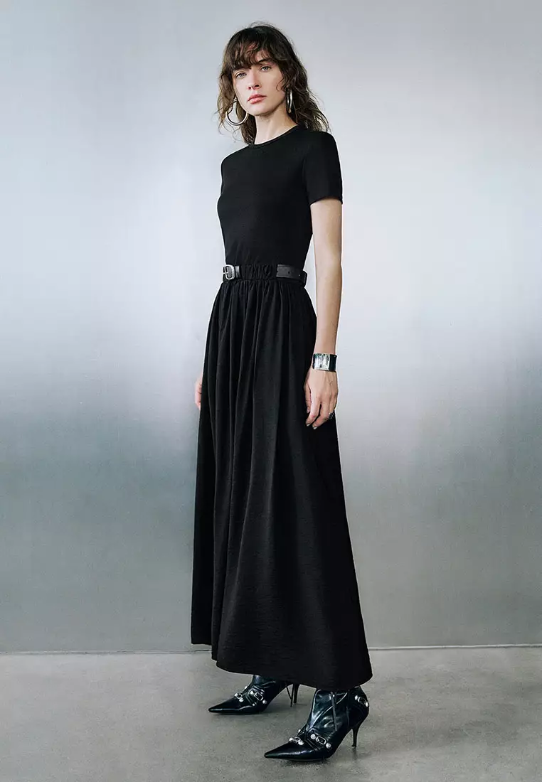 Crew Neck Skinny A-Line Dress