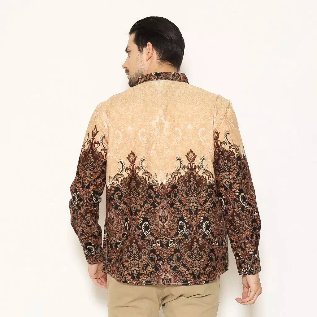 AMK Kemeja Batik Pria Lengan Panjang SHB Aru L/S Cream