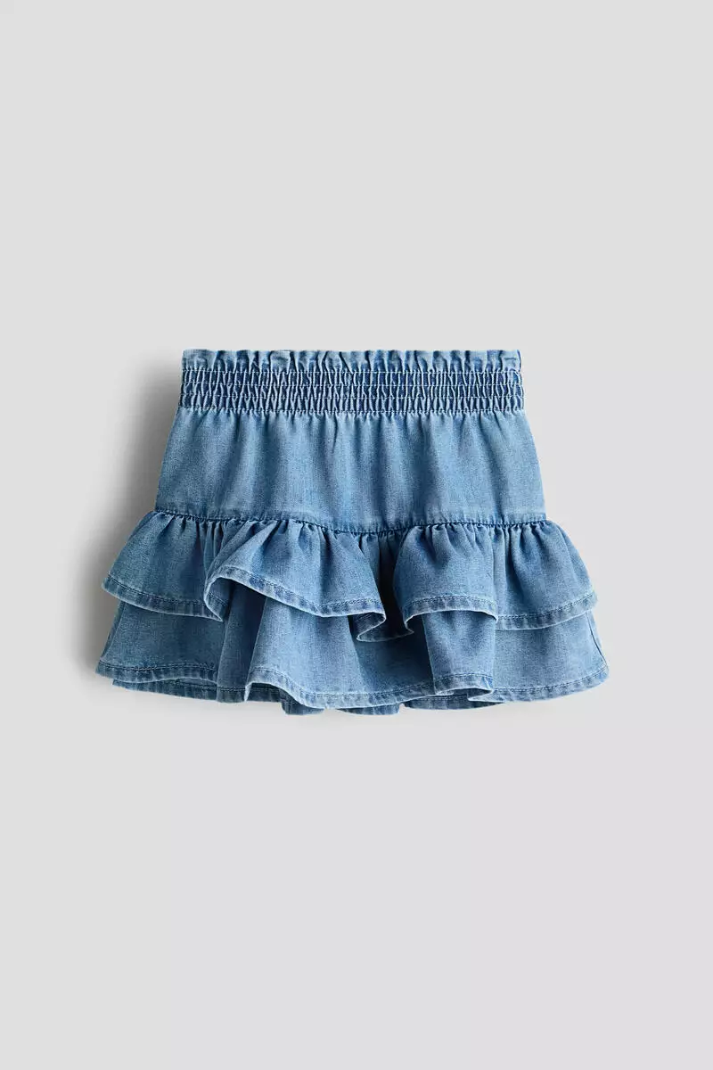 Tiered denim skirt