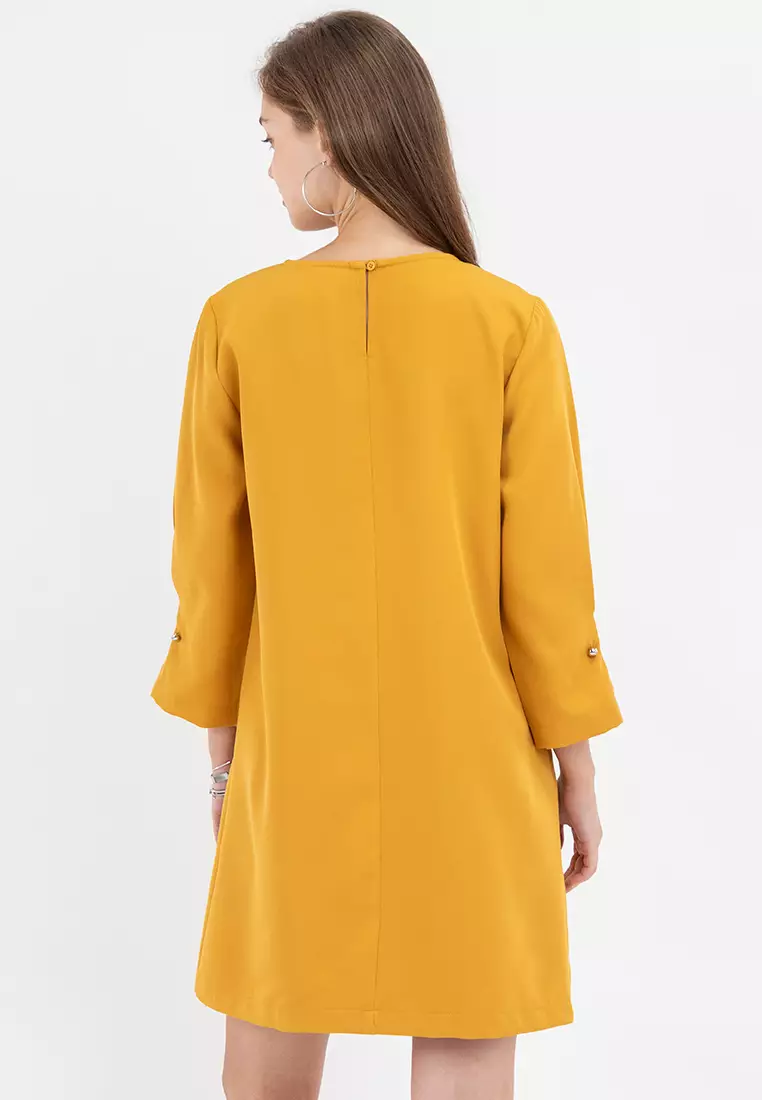 Delma Tucked Sleeves Dress