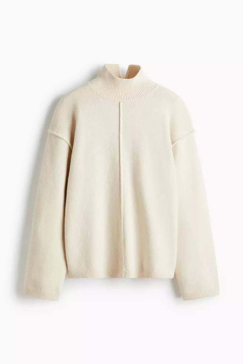 Seam-detail turtleneck jumper