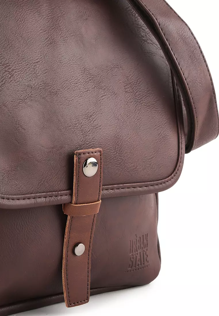 Distressed Leather Hunter Crossbody Bag