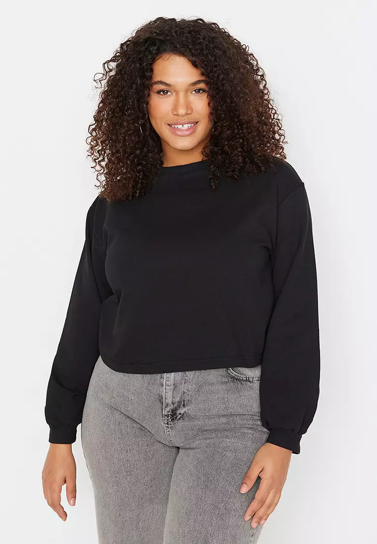 Plus size online crop sweatshirt