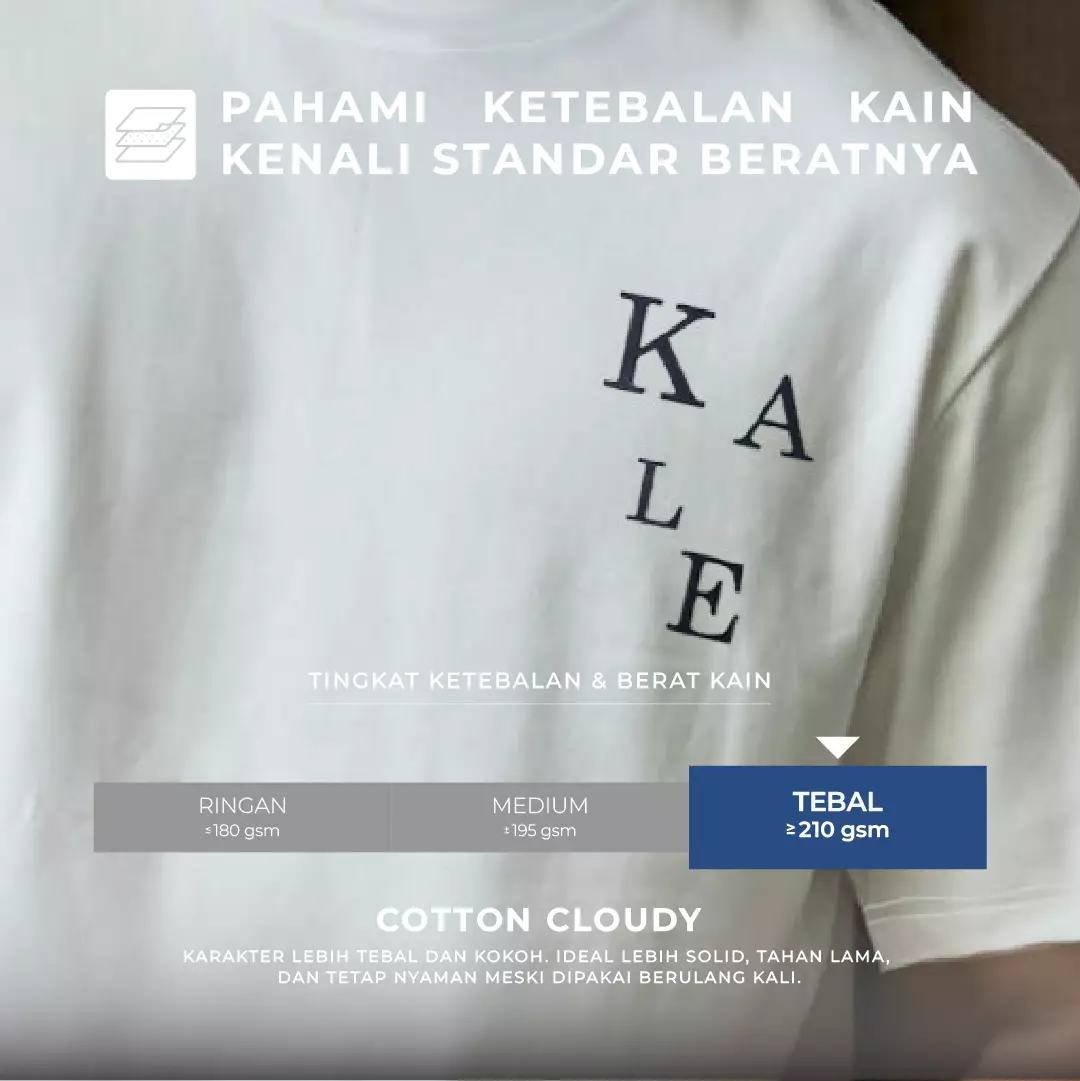 Kale Kai White / Cotton Cloudy / Kaos Boxy Fit / Kaos Korea / Atasan Kaos Pria / Kaos Basic Pria