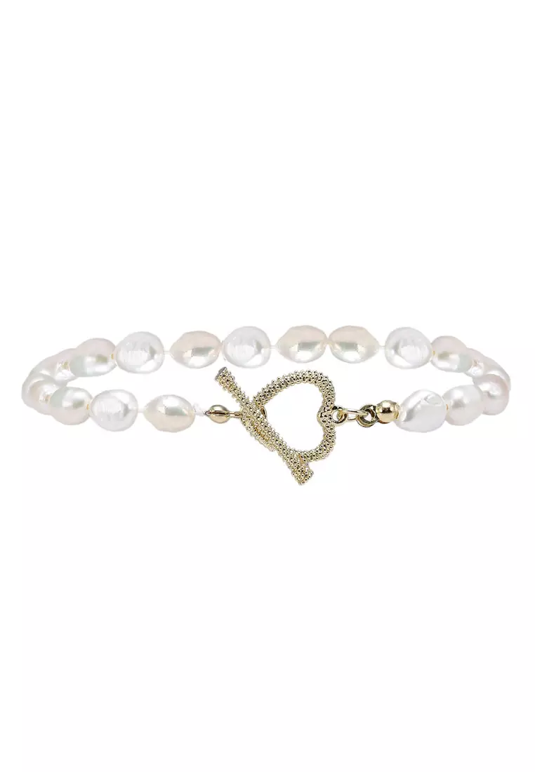 Gold heart sale toggle bracelet