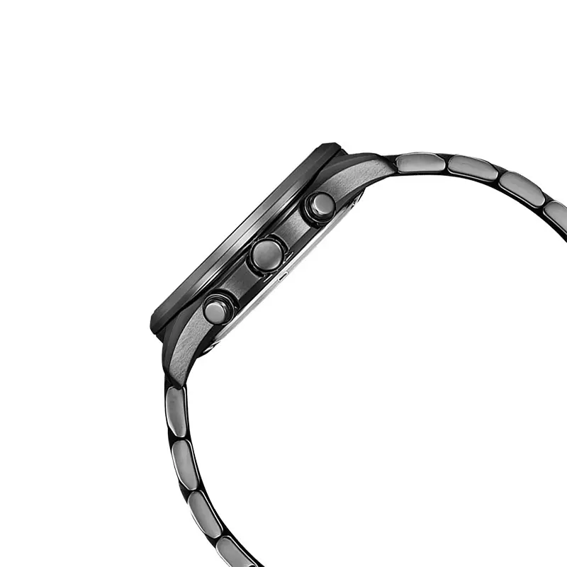 Jam Tangan Pria Citizen Eco-Drive AT2145-86E Chronograph Men Black Dial Black Stainless Steel Strap