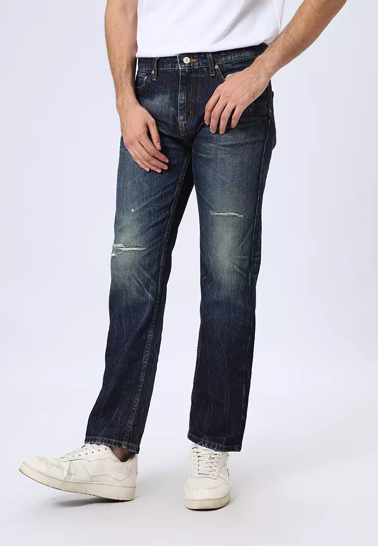 801 Reguler Fit Handcrafted Jeans BLUE SCRAPE - Celana Panjang Denim Pria