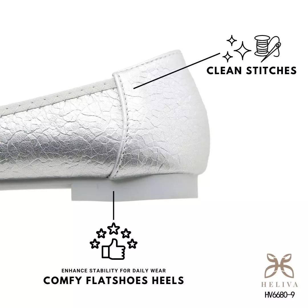 Heliva Alora Crackled Flat Shoes with Crystal Buckle Detail HV6680-9