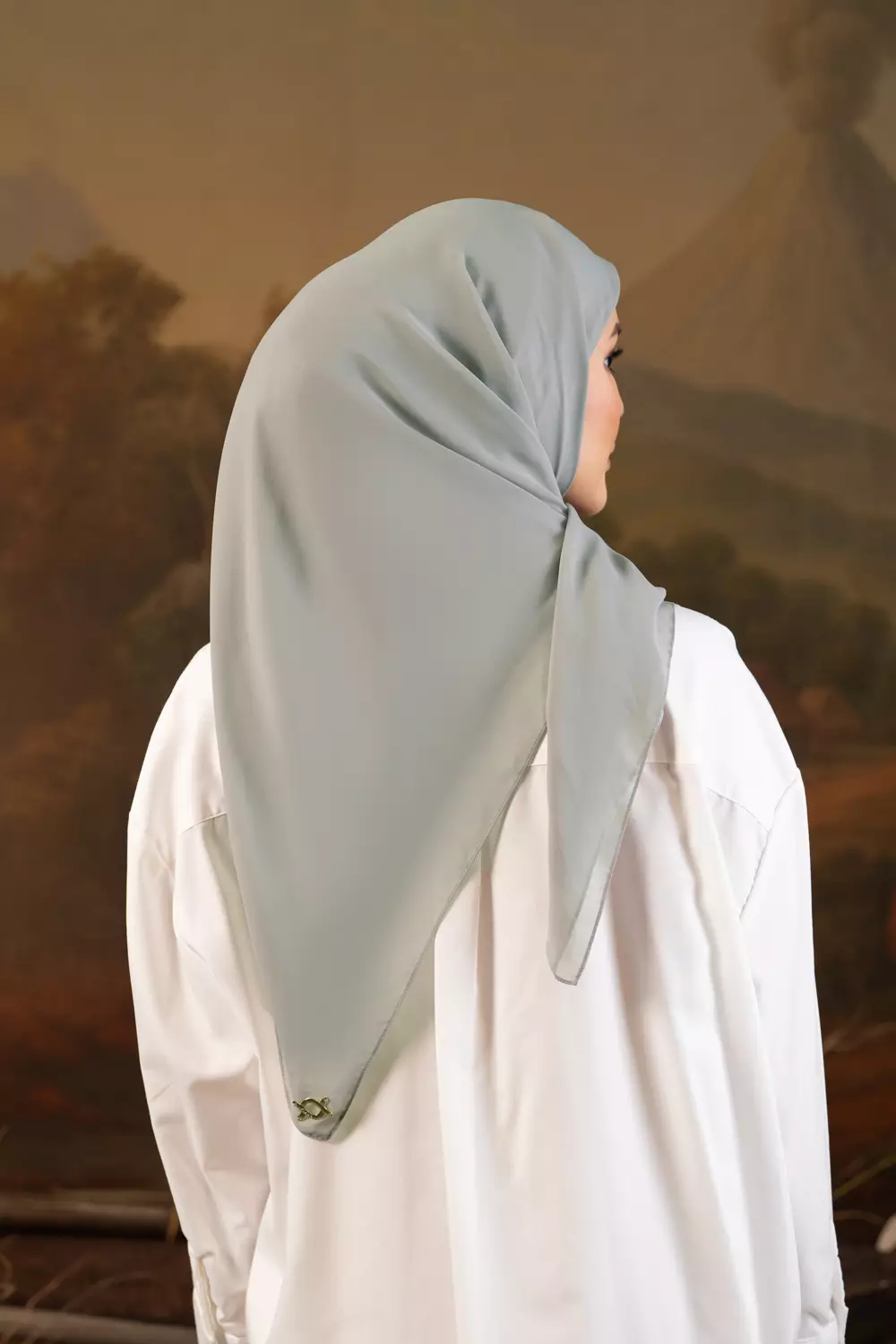Klamby - Shaira Square Hijab Instan Aloe Grey
