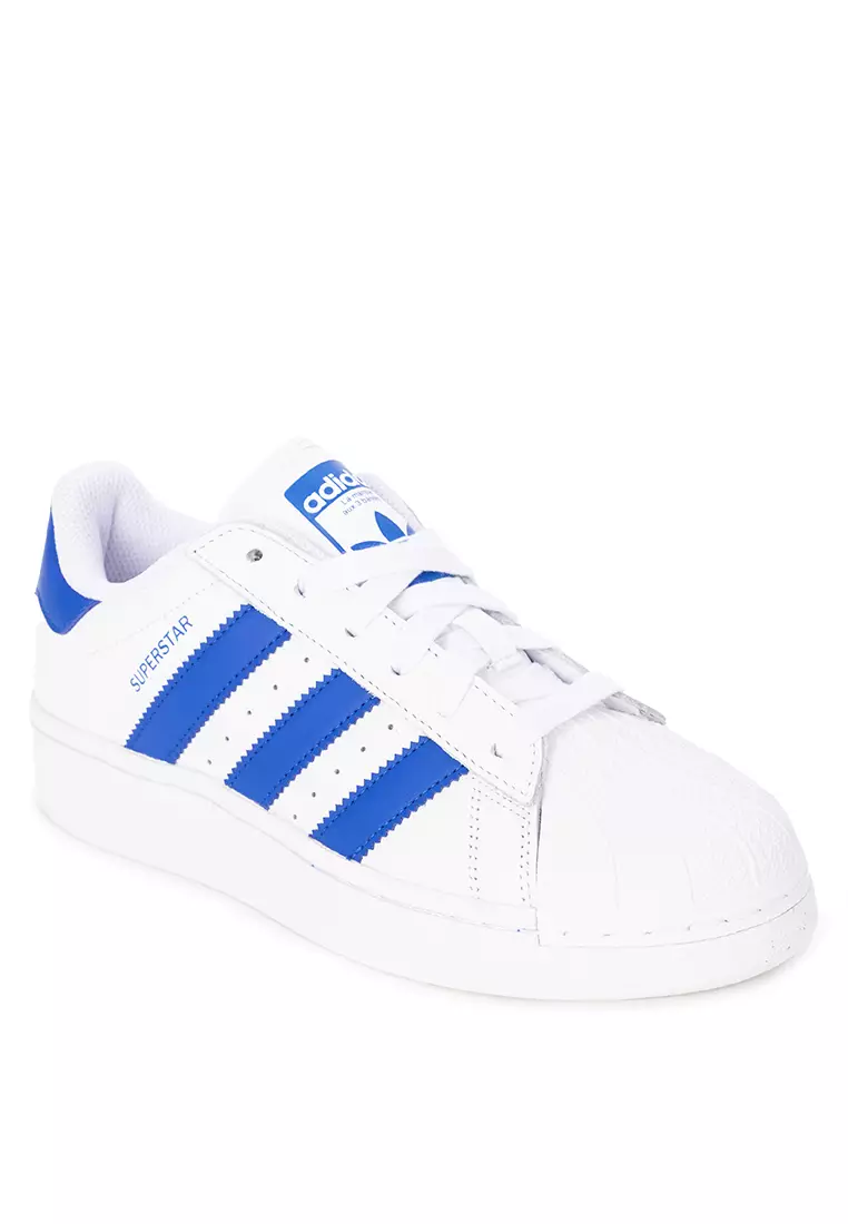 Adidas originals superstar blue and white hotsell