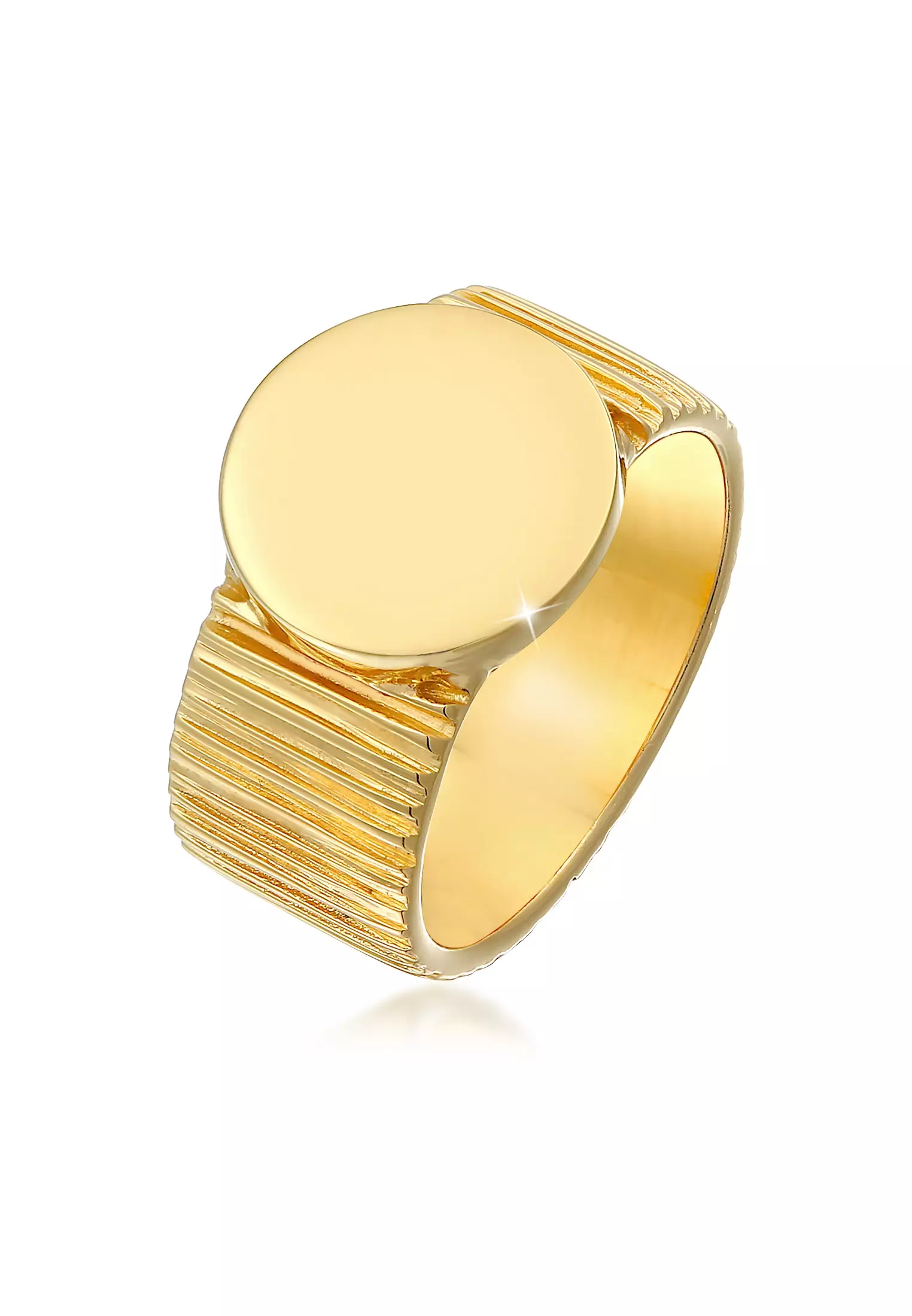 Buy Elli Jewelry Ring Signet Relief Structure Chunky Blogger Gold