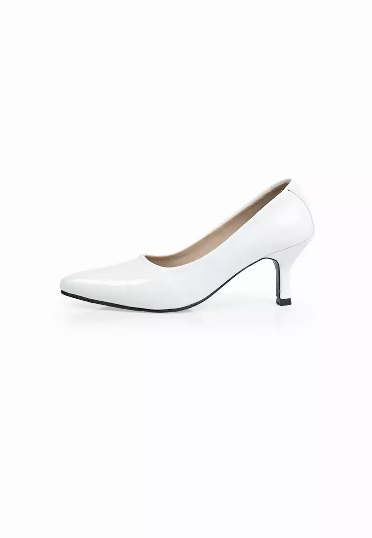 SEIS Flora Pantofel Wanita | Sepatu Heels Wanita Hak 5 cm - WHITE