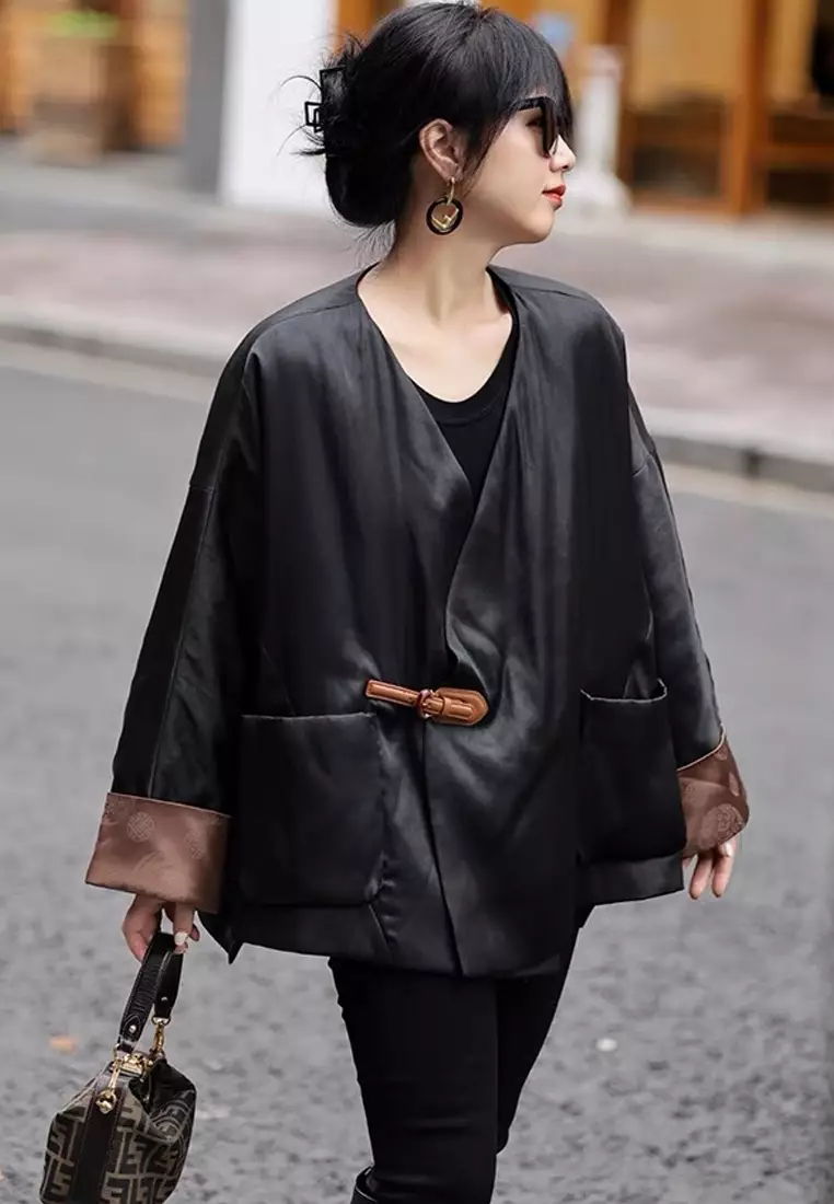 時尚輕奢優雅真絲中式棉衣外套CA010614