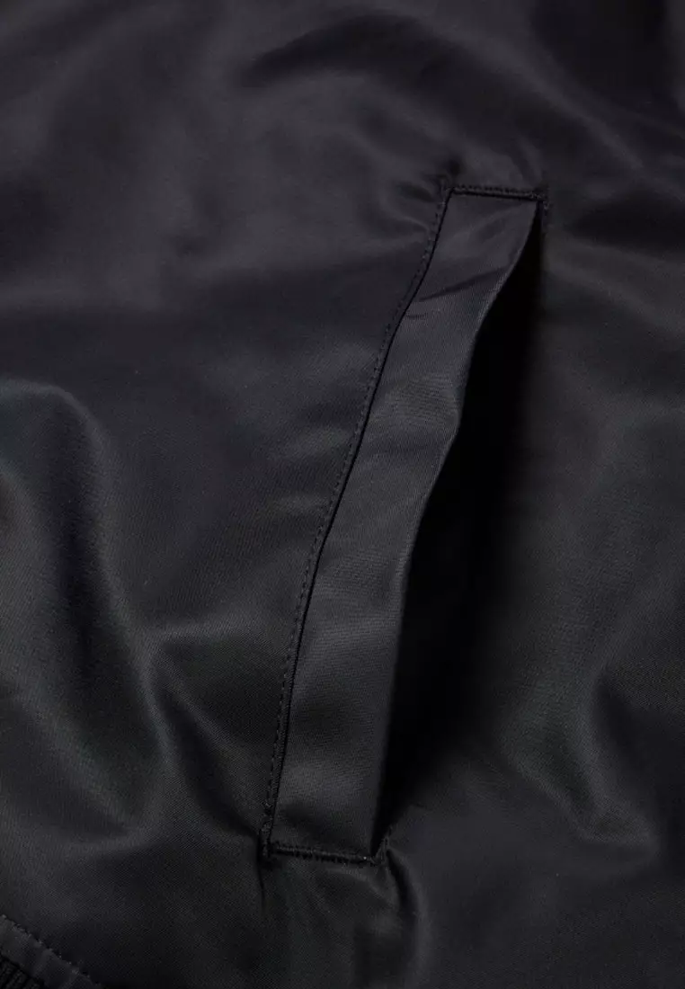 Flag Women Black Women Nylon Varsity Jacket