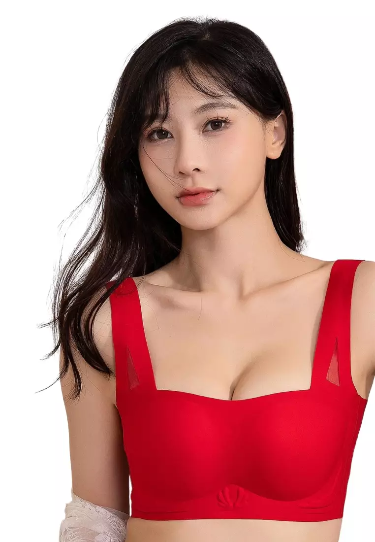 Buy Kiss & Tell Premium Amy Seamless Push Up Lifting Supportive Wireless  Padded Bra in Red 2023 Online