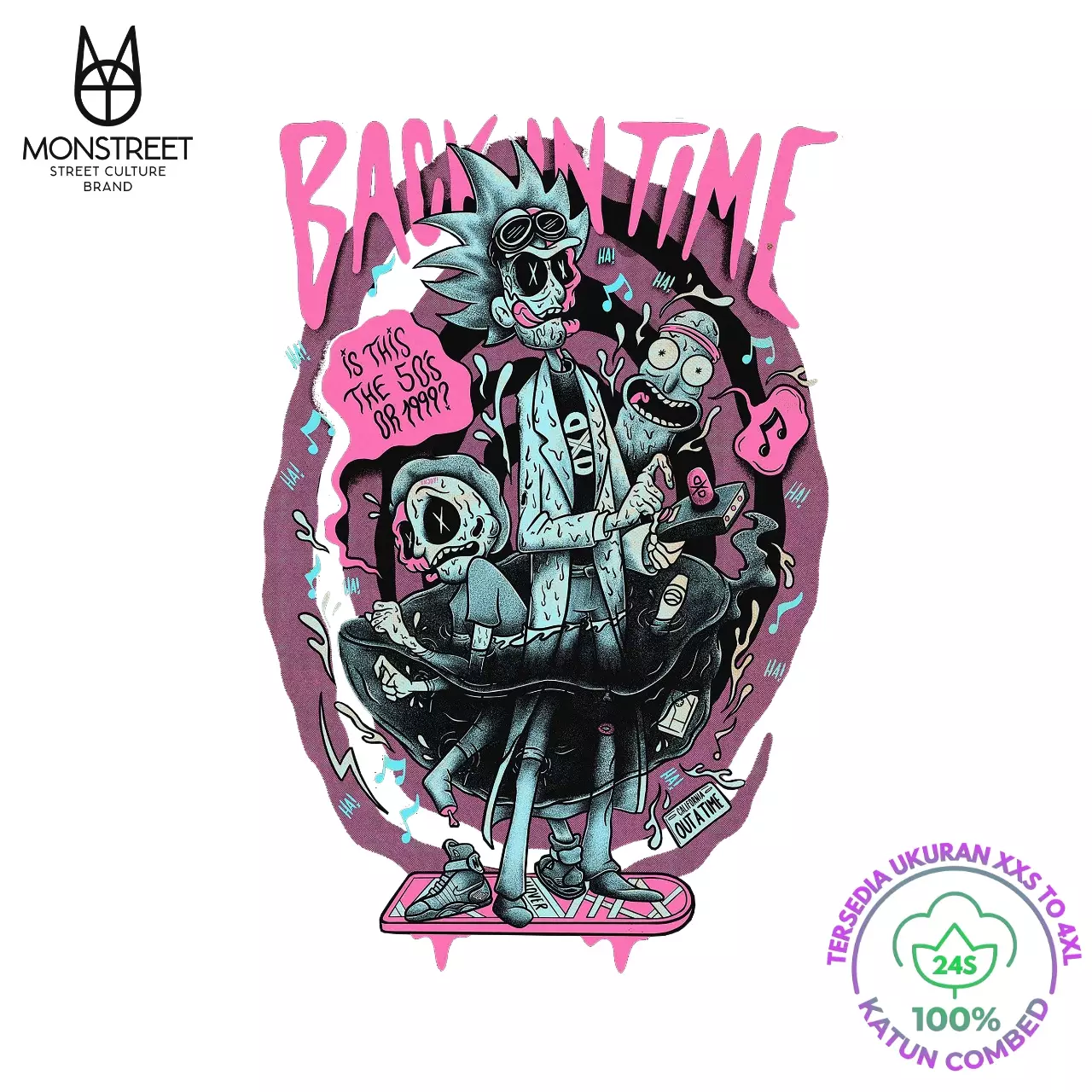 Monstreet Kaos Katun Combed 24S Grafis Reguler Fit Putih Tshirt UTR200 Cotton Combed 24S Graphic Tshirt Regular Fit White Tshirt