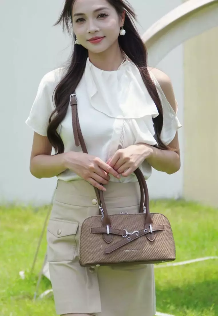 Women's Top Handle Bag / Sling Bag / Crossbody Bag - Brown