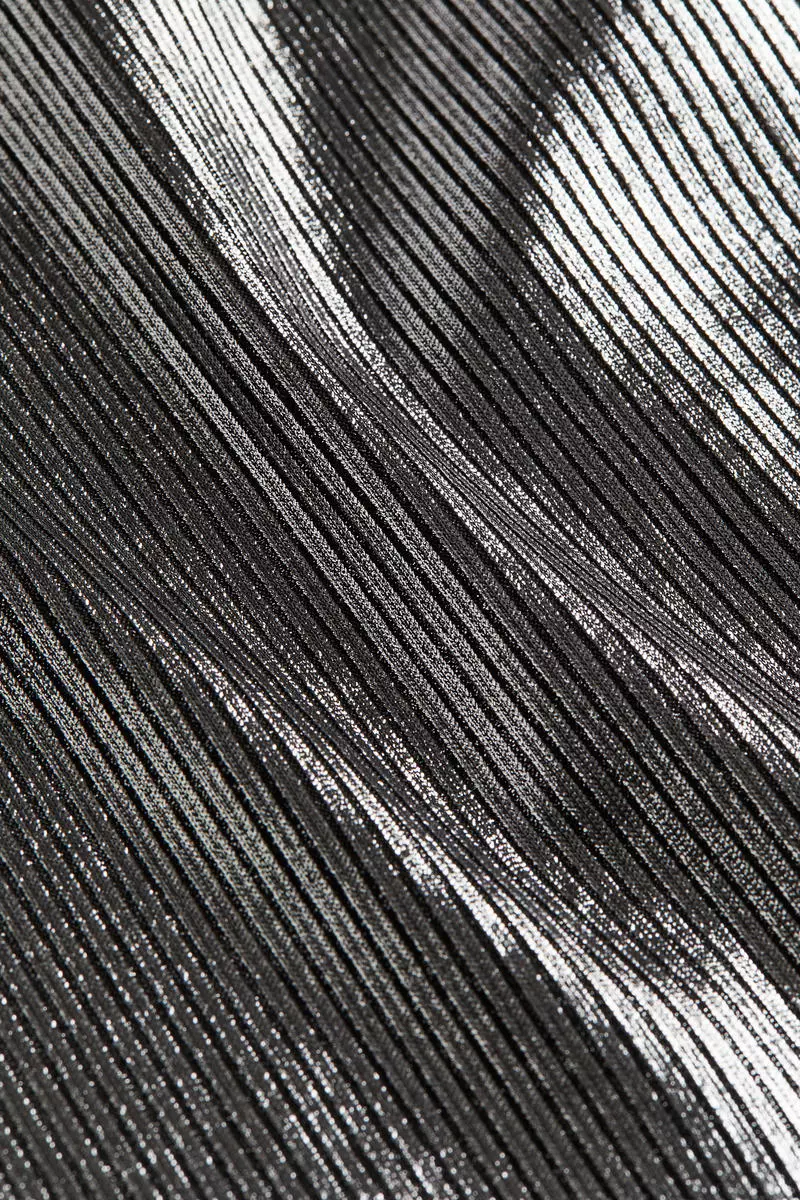 Zip-top shimmering metallic vest top