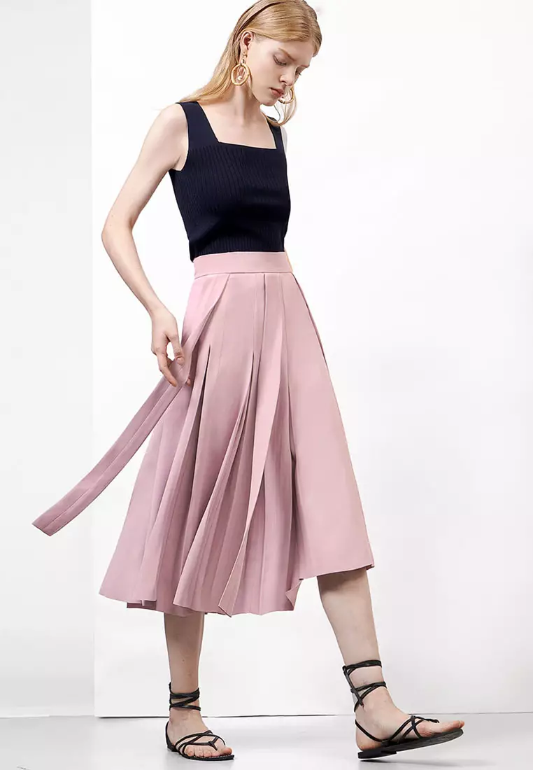 Abstract Pleated Skirt
