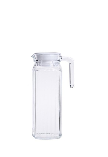 Newage Newage 1100ML Glass Jug with Handle / Transparent Water Jug /  Water Jug / Pitcher Juice Dispenser - Plain Transparent White 4318EHLAFA9F6EGS_1