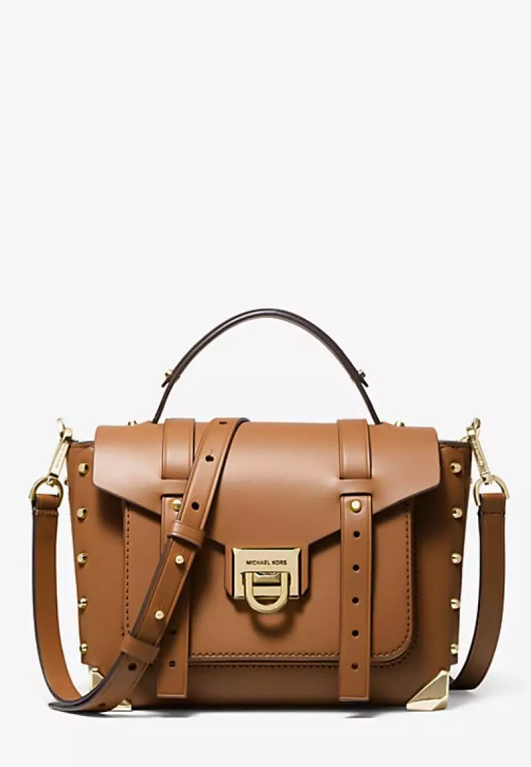 Manhattan medium leather sales satchel michael kors