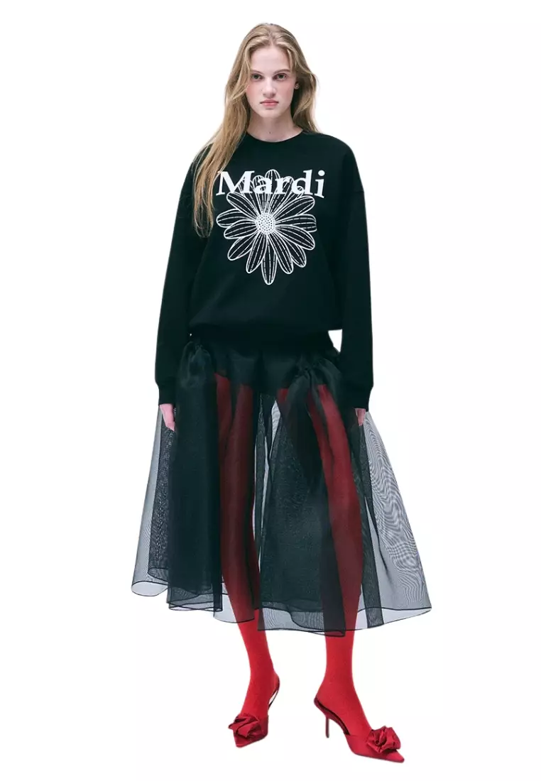 Sweatshirt Flowermardi - Black White