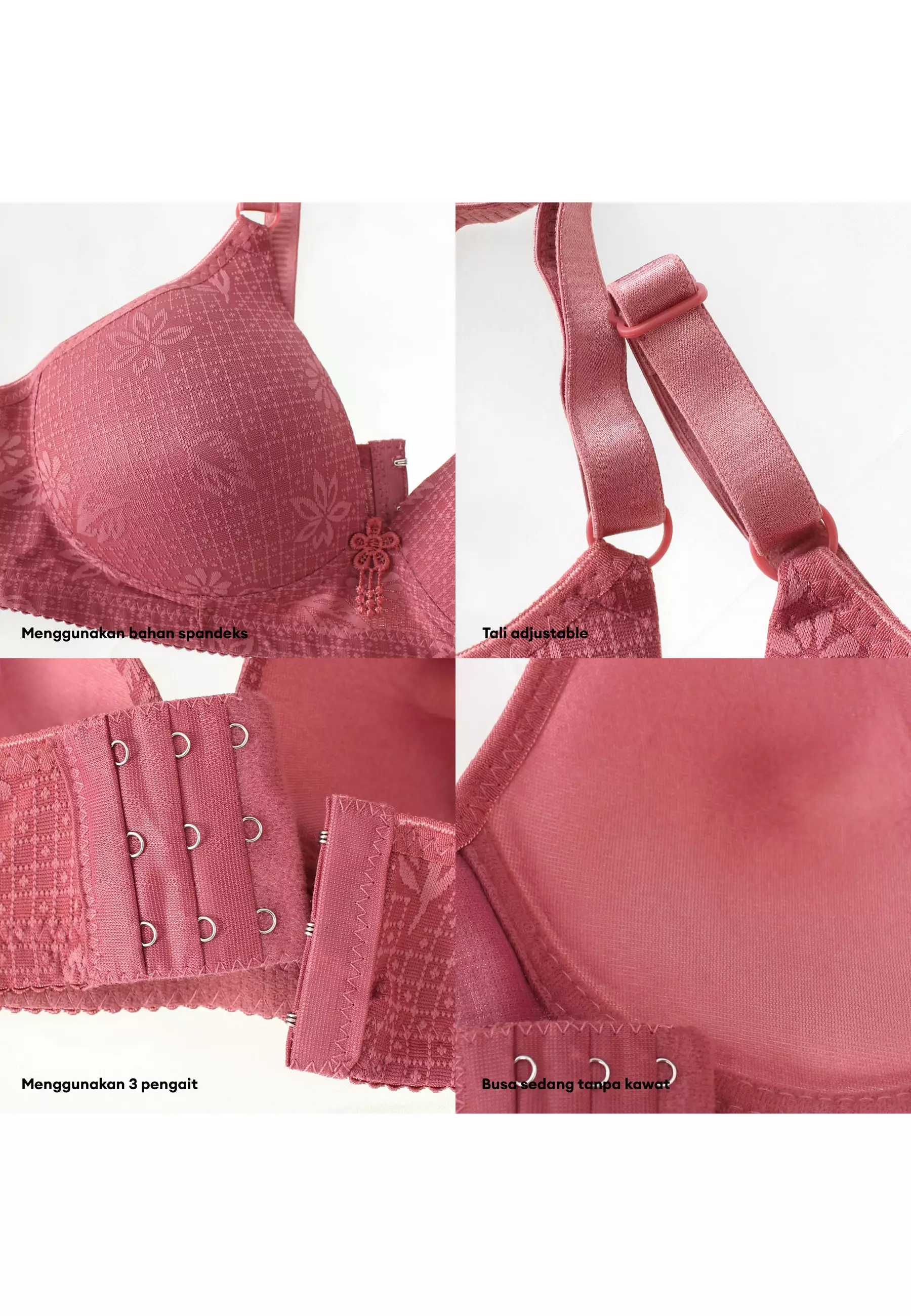 You've (YouHave) BH Bra Wanita BH Tanpa Kawat Motif Bunga Bra 100098