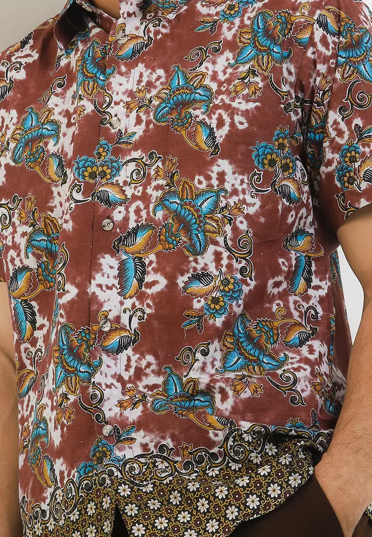 Hem Slim Fit Casual Batik Fashion 1
