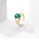 Glamorousky green 925 Sterling Silver Plated Gold Fashion Simple Geometric Adjustable Open Ring with Green Cubic Zirconia A2A55AC4259316GS_3