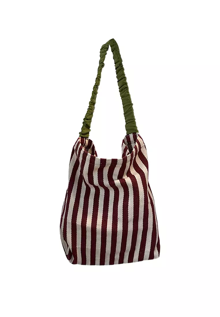 Buy Sunnydaysweety 2024 minimalist striped single shoulder Totes
