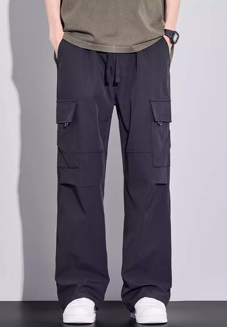Drawstring Casual Cargo Trousers