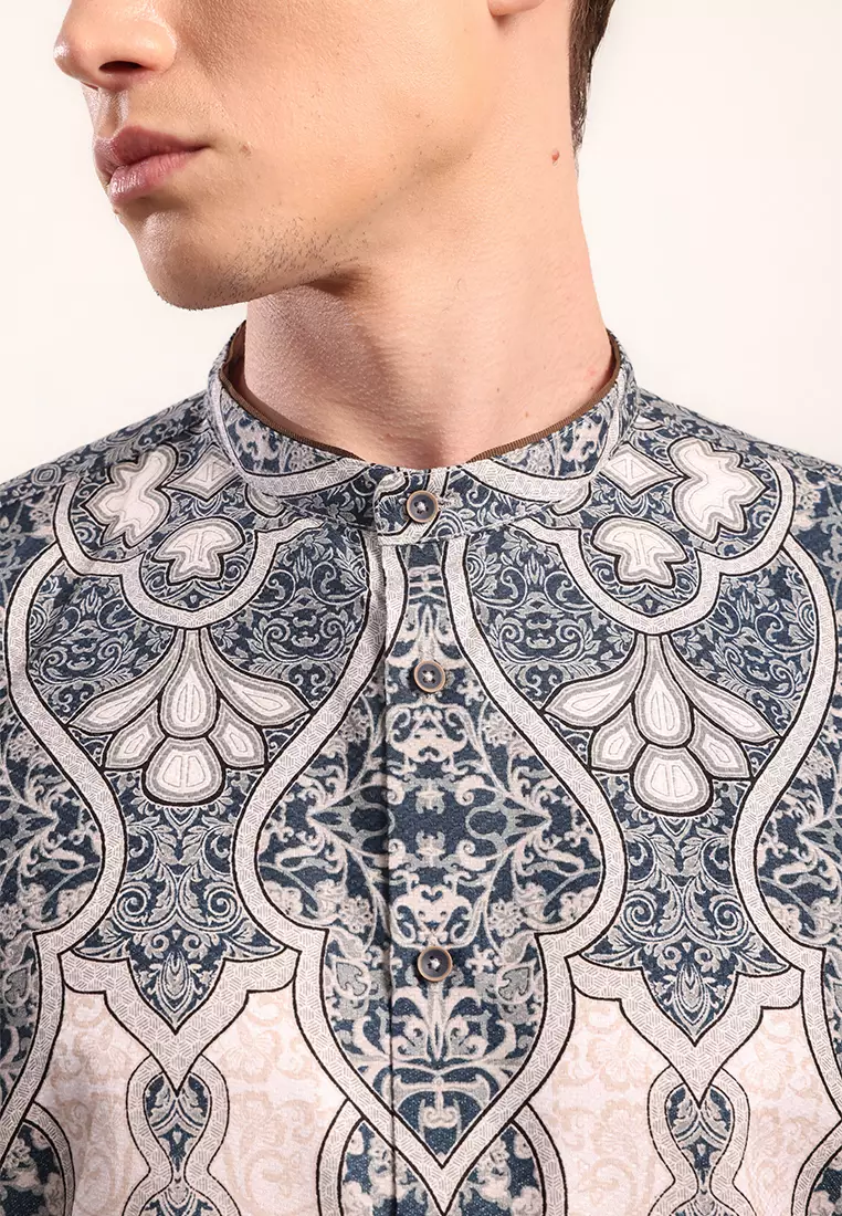 MOC - Kemeja Shanghai Lengan Pendek Pria Azkha - Khaky